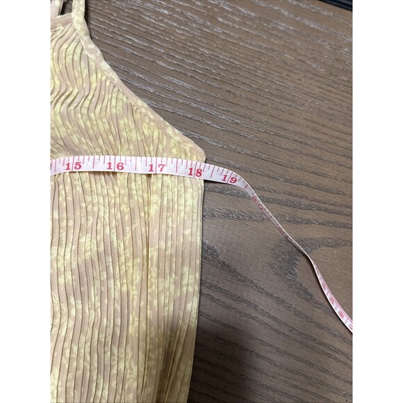 OLD NAVY Womens Medium Lined Yellow/Taupe Sleeveless Floral Maxi Dress beach - Picture 7 of 8